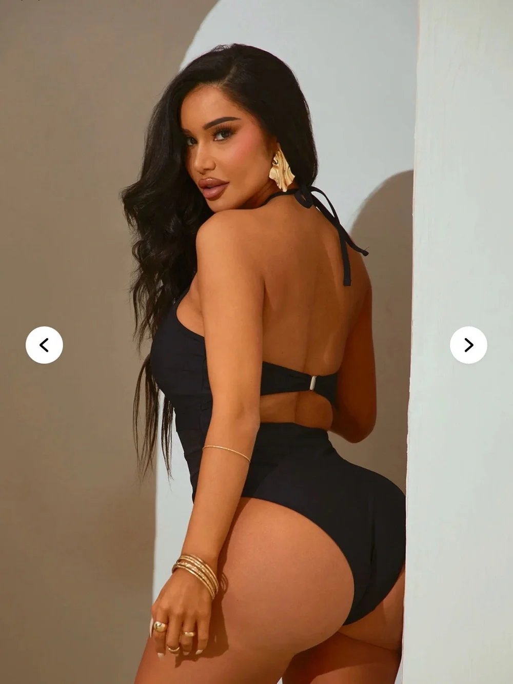 Black Mesh-Panel One-Piece Swimsuit